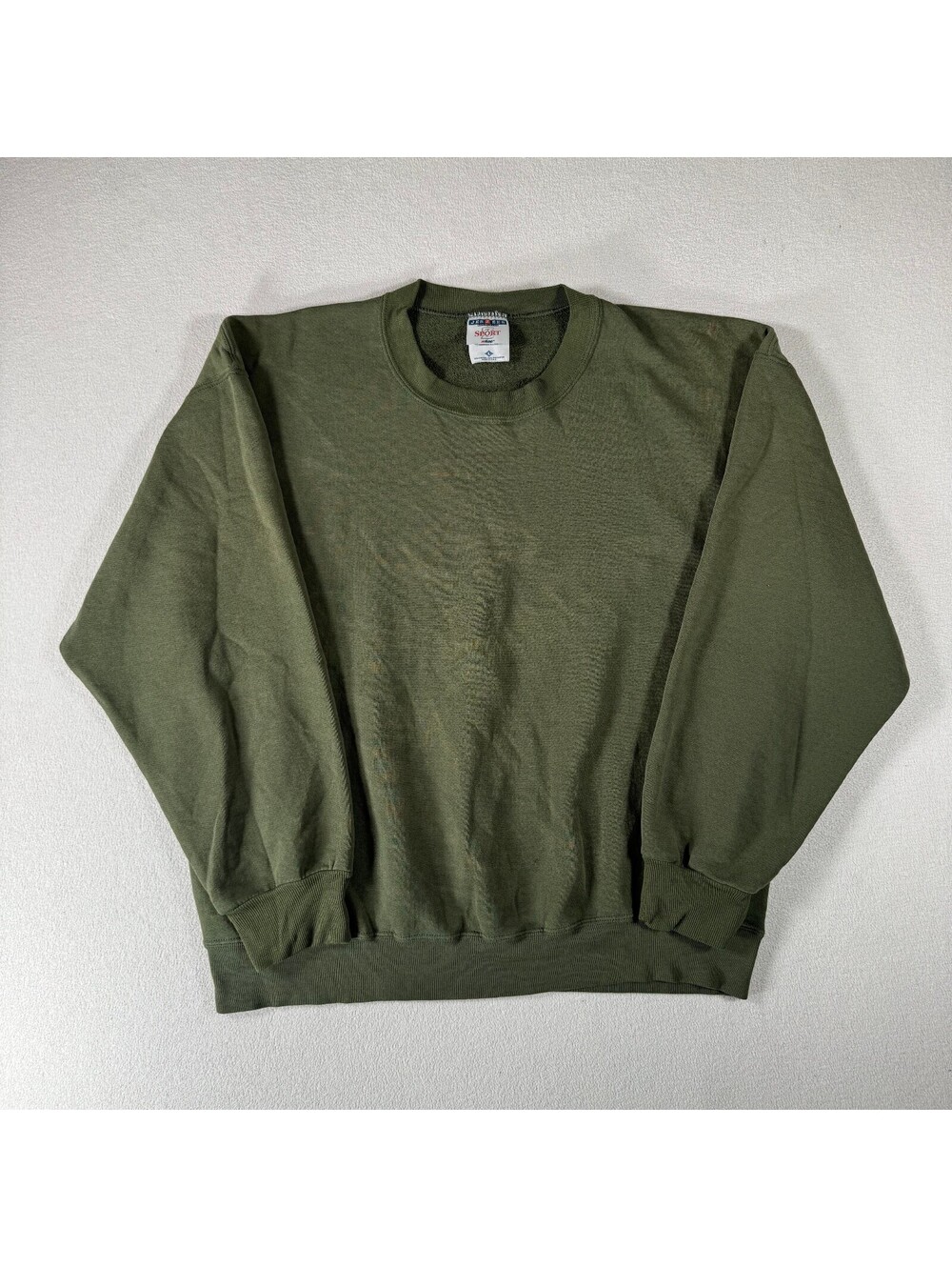Vintage Jerzees Sport Olive Green Crewneck Sweatshirt Sz L